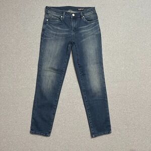 BLANKNYC Jeans Womens 27 Blue Girlfriend Crop The Ludlow Midrise Faded Denim
